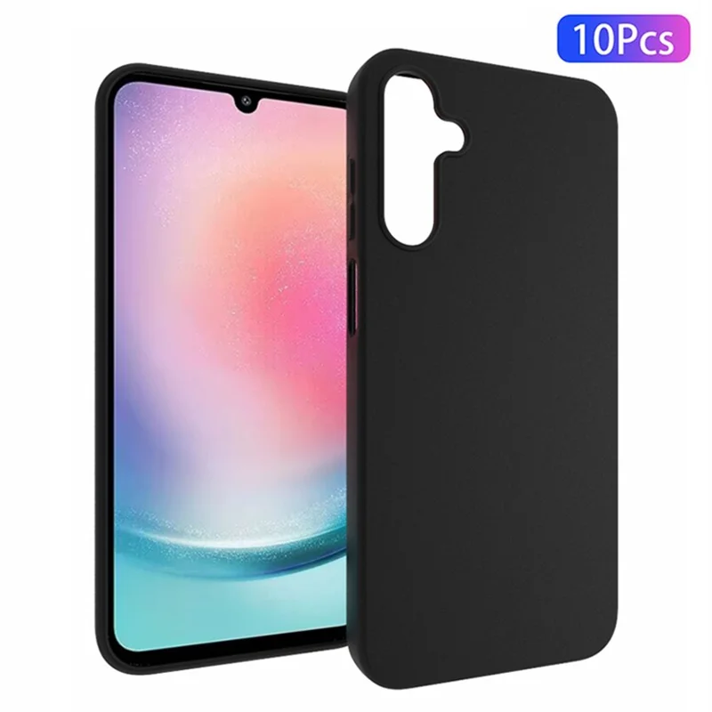 10Pcs / Pack for Samsung Galaxy A15 4G Case Dual-sided Matte Phone TPU Cover - Black