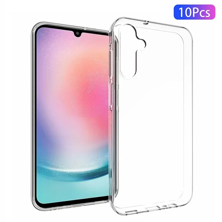 10 Stück / Packung für Samsung Galaxy A15 4G Klarer Gehäuseinnerer Wassermarkenfrei Textur TPU-Abdeckung