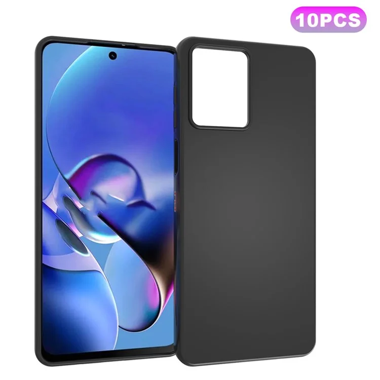 10 Stück / Packung Handyhülle für Motorola Moto G54 5G Case, matte Dual-sided TPU-Handyhülle - Schwarz