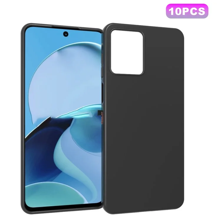 10 Stück / Pack für Motorola Moto G14 4G Doppelseitiger matter Cover TPU-Handyhülle - Schwarz