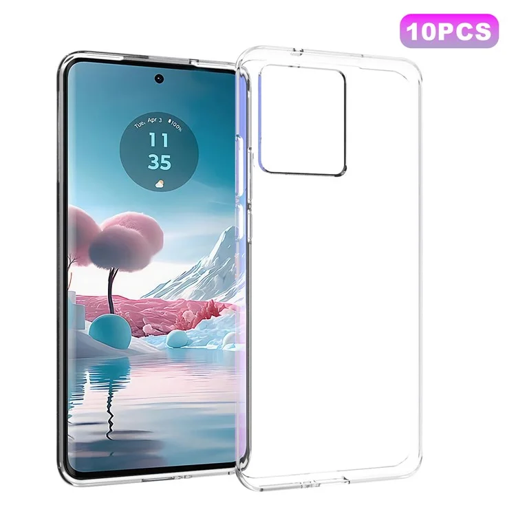 10Pcs / Pack Pour Motorola Edge 40 Neo 5G Housse de Téléphone Mobile TPU Sans Filigrane Texture Antidérapante