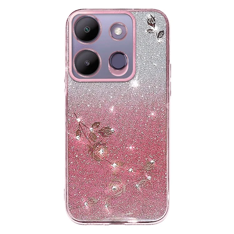 KADEM Para TECNO Spark Go 2023 4G / Infinix Smart 7 4G Funda TPU Degradado Brillo Cubierta de Teléfono - Oro Rosa
