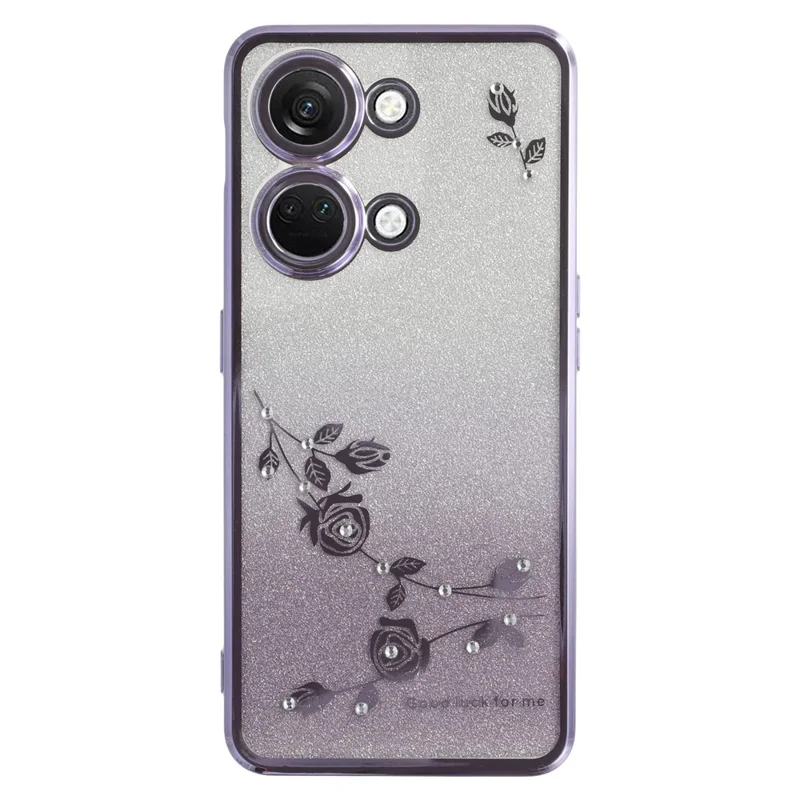 KADEM Para OnePlus Ace 2V / Nord 3 5G Capa de Telefone à Prova de Choque com Decoração de Flores - Roxo