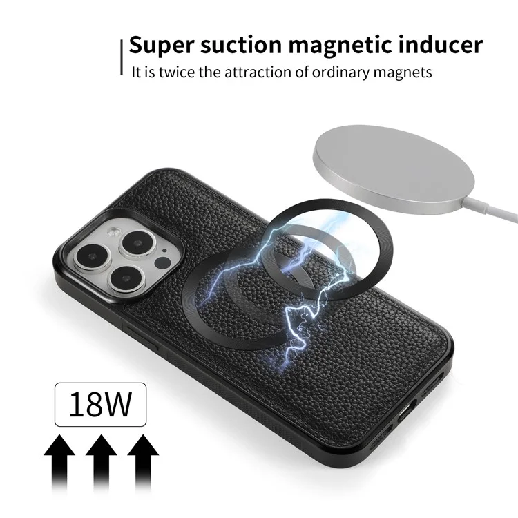 POLA Style 001 For iPhone 14 Pro Max Case RFID Blocking Detachable Leather Wallet Phone Cover - Black