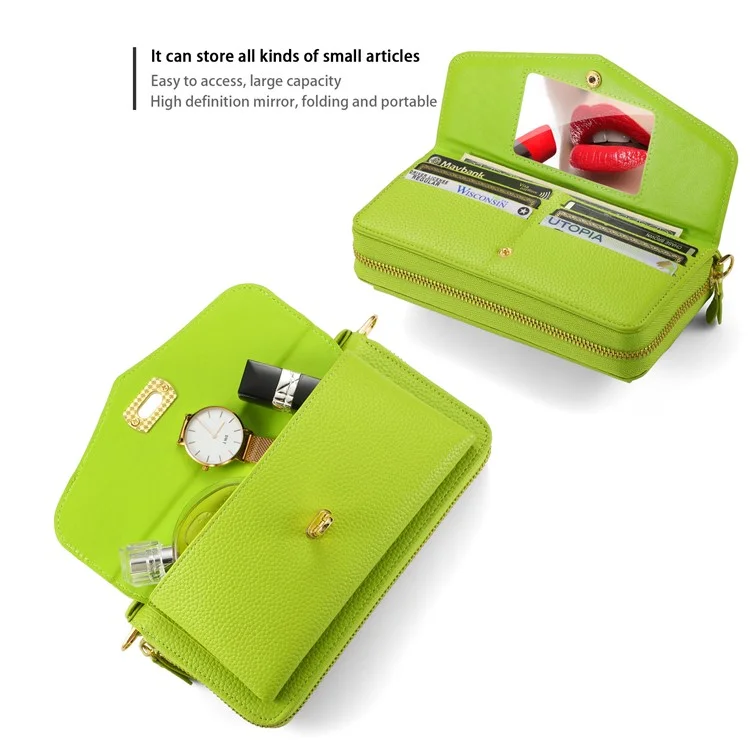 POLA Style 001 für Samsung Galaxy S23 Ultra Case PU-Leder-Telefonabdeckung mit abnehmbarer Geldbörse - Grün