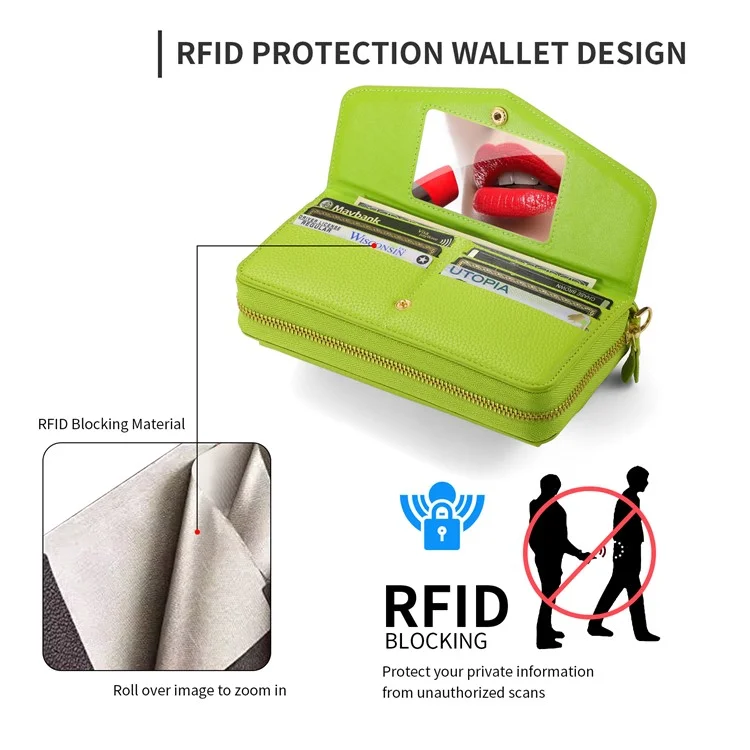 POLA Style 001 für Samsung Galaxy S23 Ultra Case PU-Leder-Telefonabdeckung mit abnehmbarer Geldbörse - Grün
