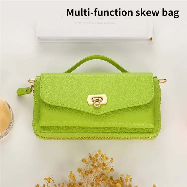 POLA Style 001 für Samsung Galaxy S23 Ultra Case PU-Leder-Telefonabdeckung mit abnehmbarer Geldbörse - Grün