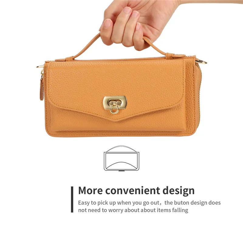 POLA Style 001 Für Samsung Galaxy S22 Ultra 5G Case Abnehmbare Brieftasche Stoßsichere Lederhandy-Abdeckung - Orange