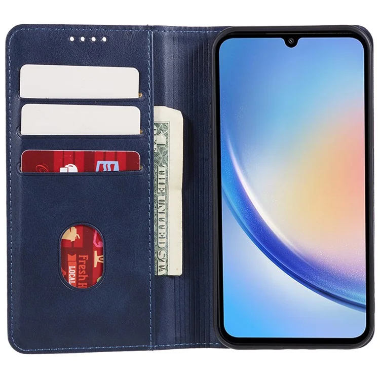 Phone Case for Samsung Galaxy A05s 4G Shockproof Leather Wallet Phone Cover - Blue