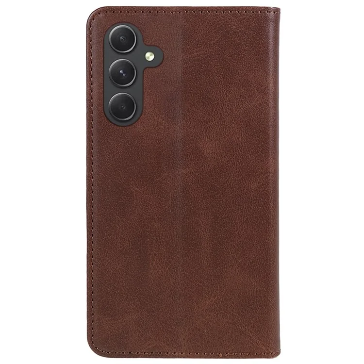 For Samsung Galaxy A15 5G Case Leather Wallet Cover Magnetic Auto Closing Phone Shell - Brown