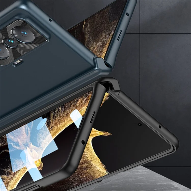 GKK For Honor Magic Vs 5G Case Magnetic Hinge Kickstand PC Cover with Tempered Glass Screen Film - Black