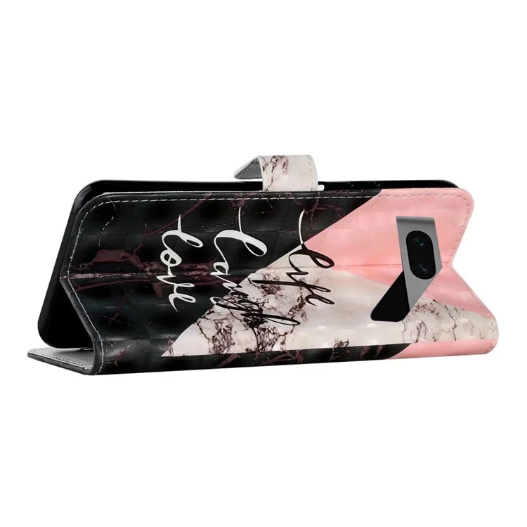 Funda para Google Pixel 7 5G, cartera con tapa y patrón 3D de mármol tricolor
