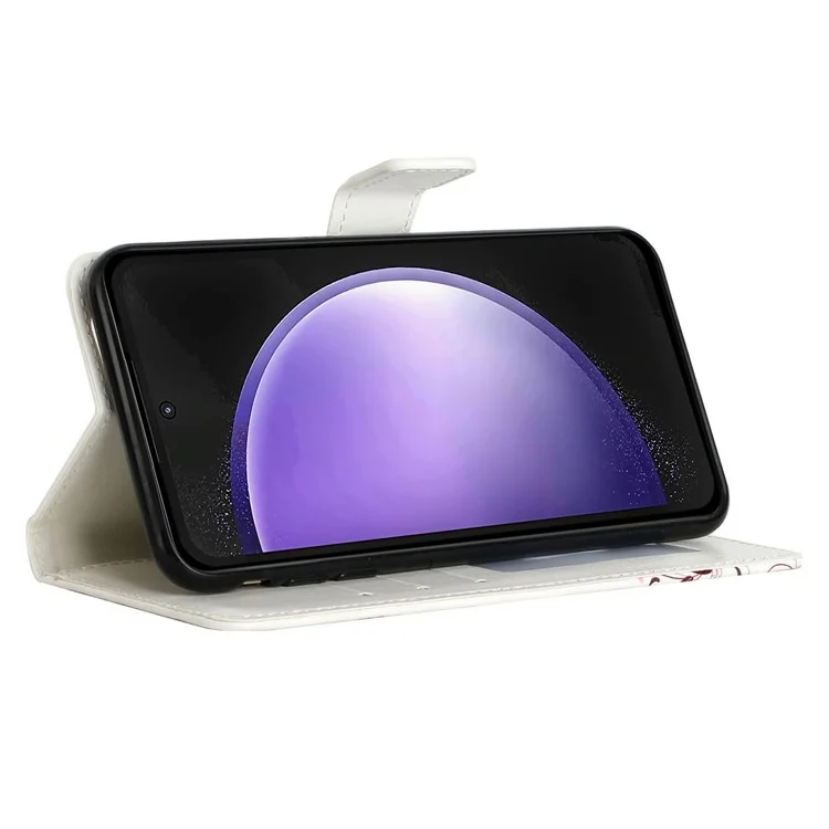 Para Samsung Galaxy S23 FE Funda 3D Patrón de Cuero Flip Funda de Teléfono - Mariposa Azul