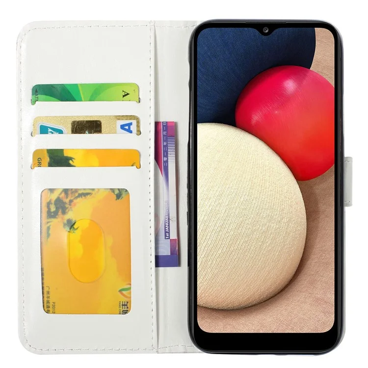 For Samsung Galaxy A03s (164.2 x 75.9 x 9.1mm) Case 3D Pattern Printed PU Leather Phone Cover - Tri-color Marble
