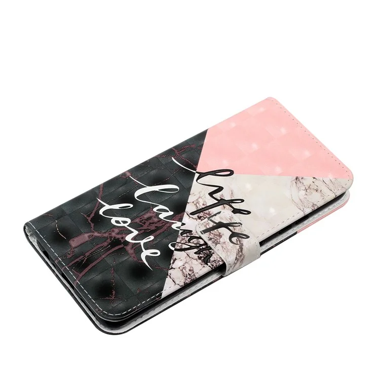 For Samsung Galaxy A03s (164.2 x 75.9 x 9.1mm) Case 3D Pattern Printed PU Leather Phone Cover - Tri-color Marble