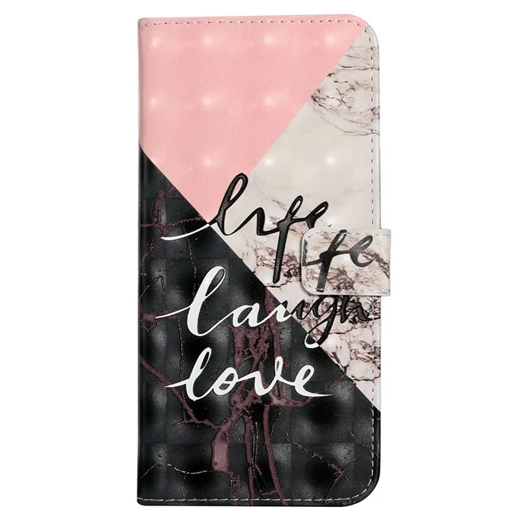 For Samsung Galaxy A03s (164.2 x 75.9 x 9.1mm) Case 3D Pattern Printed PU Leather Phone Cover - Tri-color Marble