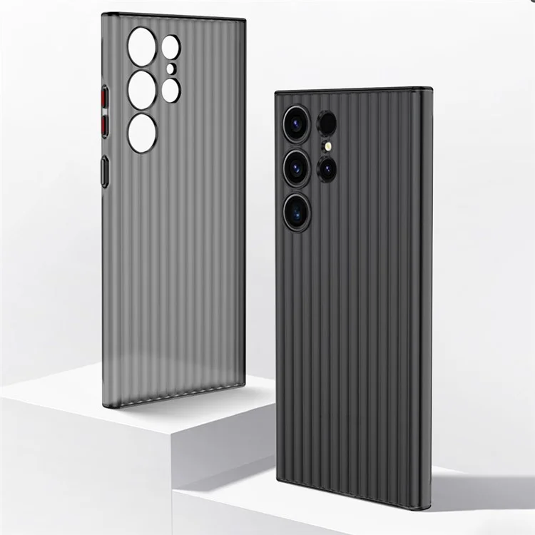 Pour Samsung Galaxy S23 Ultra Case Texture Texture Matte PC PC Skin-touch Cover - Noir Transparent