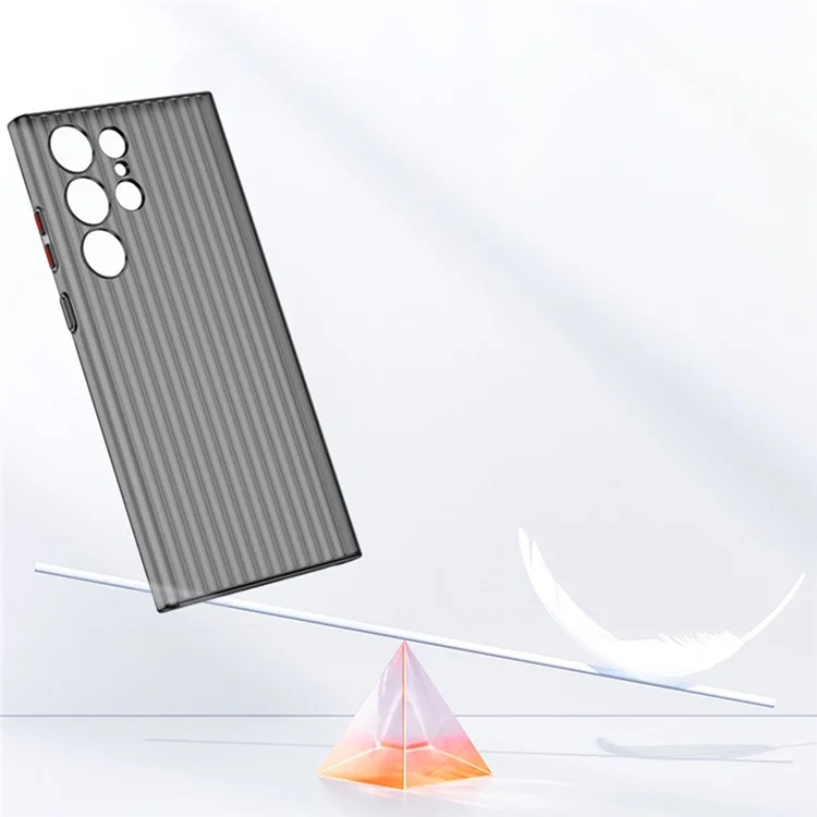 Pour Samsung Galaxy S23 Ultra Case Texture Texture Matte PC PC Skin-touch Cover - Noir Transparent