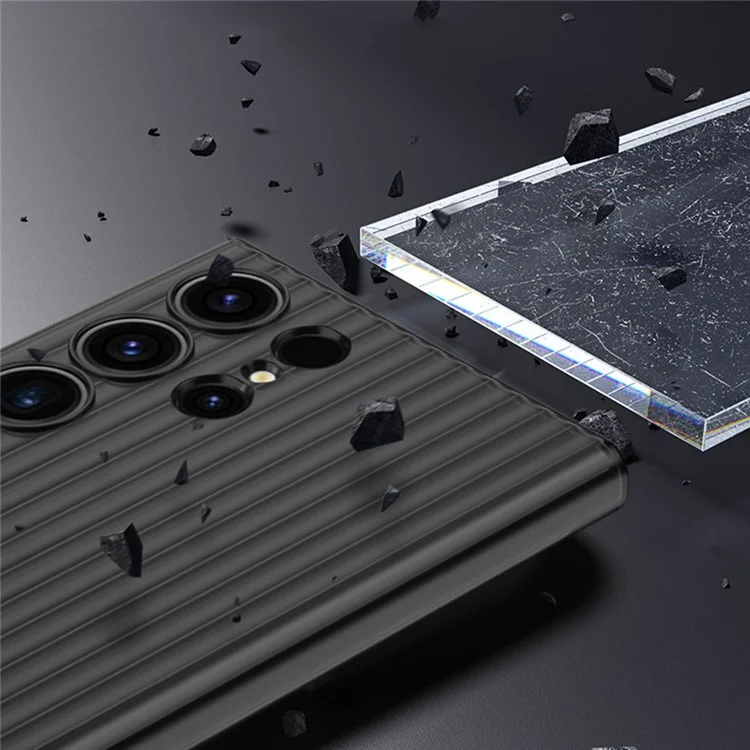 Pour Samsung Galaxy S23 Ultra Case Texture Texture Matte PC PC Skin-touch Cover - Noir Transparent