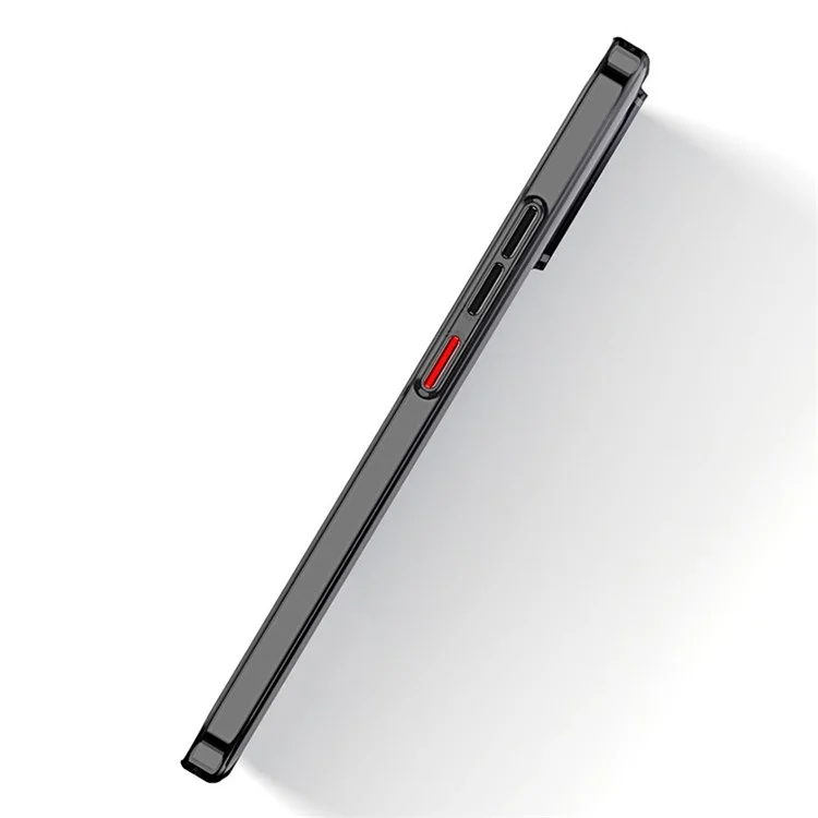 Pour Étui Xiaomi 13 Texture Cannelée Résistant aux Chocs Coque Rigide en PC - Noir Transparent