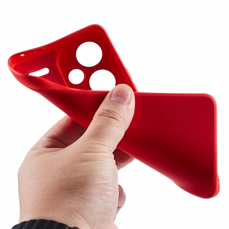 For Xiaomi Redmi Note 13 Pro+ 5G Case TPU Fiber Lining Protective Phone Cover - Red