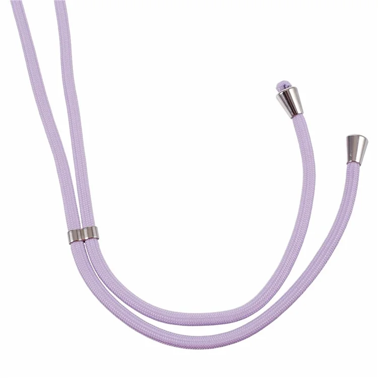 Série AW para Caso do iPhone 15 Pro Max Capa à Prova de Choque Capa de Telefone Brilhante Epóxi TPU com Cordão - Roxo