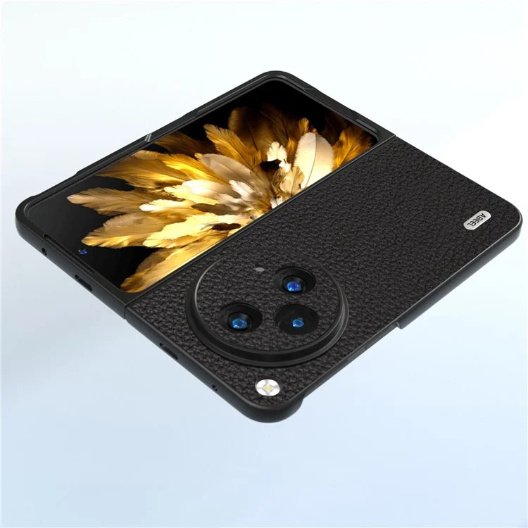 ABEEL für Oppo Find N3 5G / OnePlus Open Case Echtes Rindsleder Hartschalenabdeckung - Schwarz
