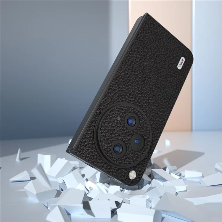 ABEEL für Oppo Find N3 5G / OnePlus Open Case Echtes Rindsleder Hartschalenabdeckung - Schwarz