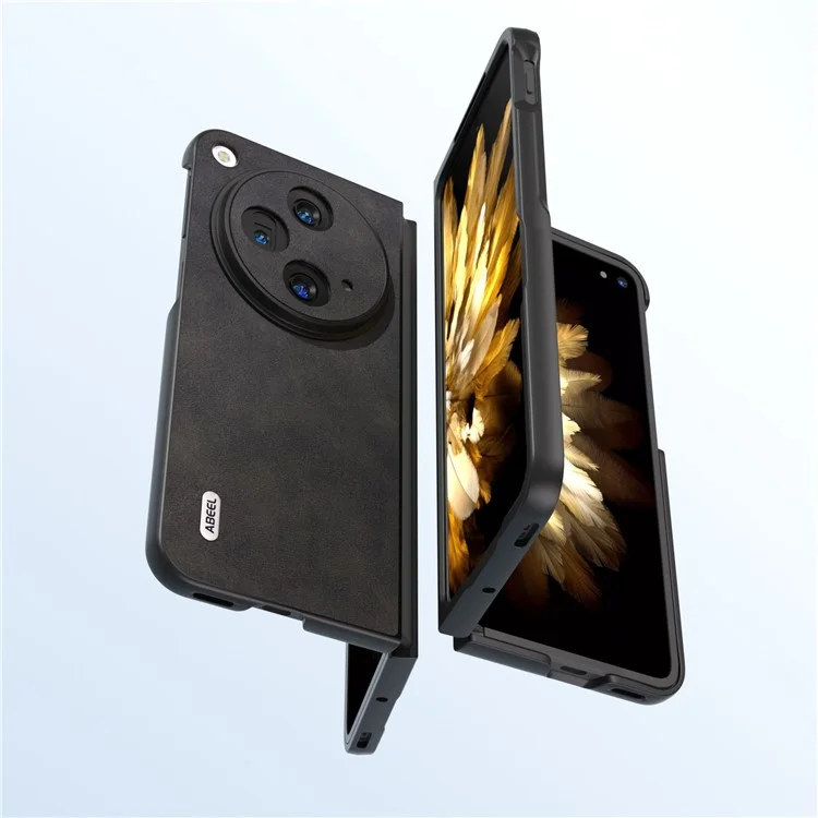 ABEEL Für Oppo Find N3 5G / OnePlus Open Case Rindsleder-Textur Schutzhülle - Schwarz
