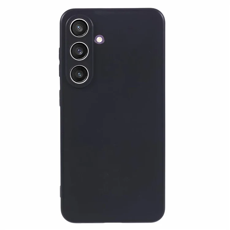 For Samsung Galaxy S24 Case Precise Cutouts Glossy Soft TPU Phone Back Cover - Black