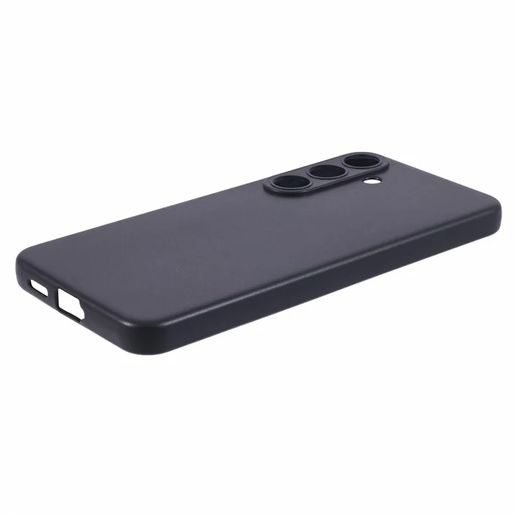 For Samsung Galaxy S24 Case Precise Cutouts Glossy Soft TPU Phone Back Cover - Black