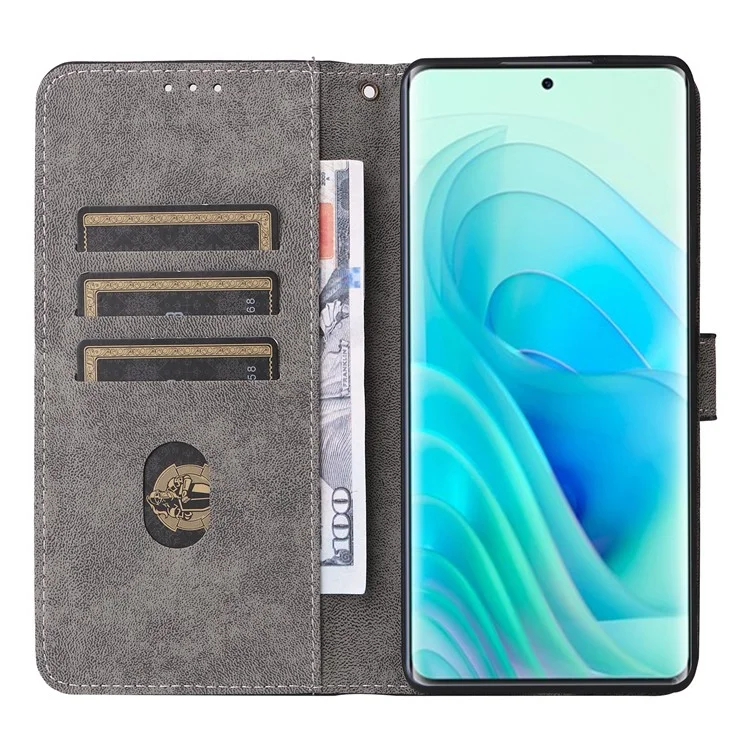 Pour le boîtier itel S23+ / S681LN Étui anti-rayures à blocage RFID avec bandoulière en cuir - Violet