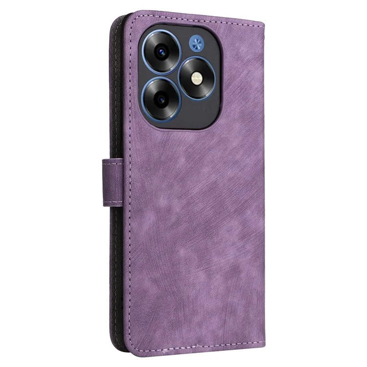 Pour le boîtier itel S23+ / S681LN Étui anti-rayures à blocage RFID avec bandoulière en cuir - Violet