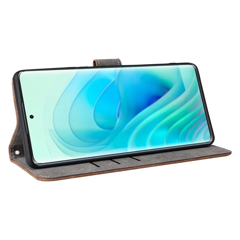 For itel S23+ / S681LN Case RFID Blocking Anti-Scratch Phone Shell Leather Cover with Strap - Brown
