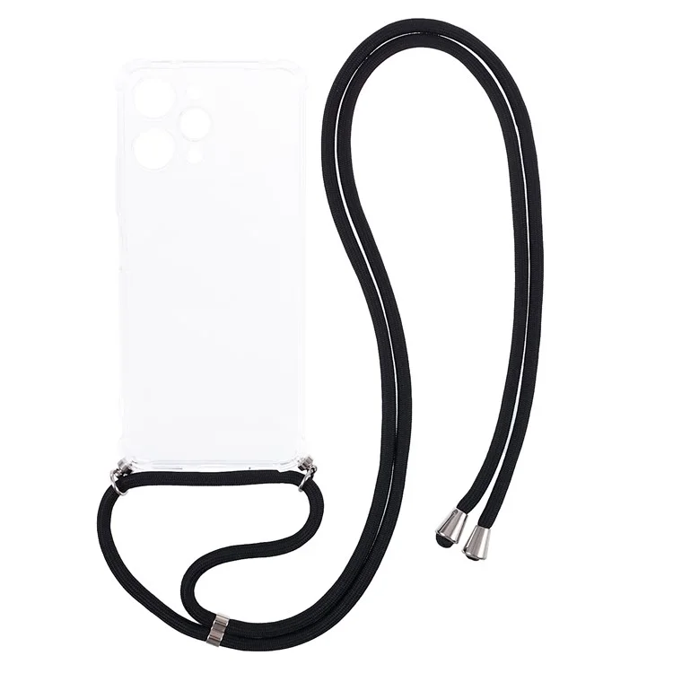 Funda transparente anti-caídas y anti-arañazos para Xiaomi Redmi 12 4G con cordón