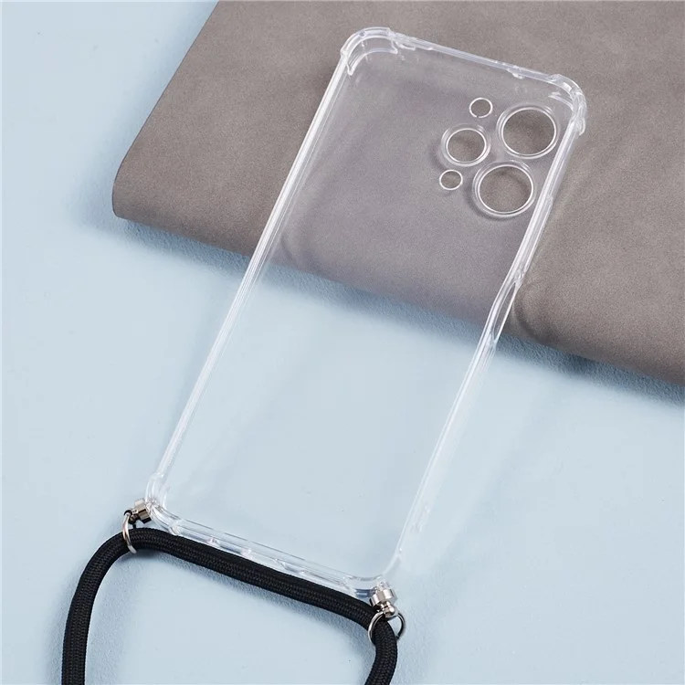 Funda transparente anti-caídas y anti-arañazos para Xiaomi Redmi 12 4G con cordón