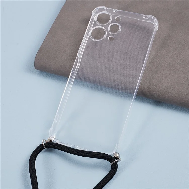 Funda transparente anti-caídas y anti-arañazos para Xiaomi Redmi 12 4G con cordón