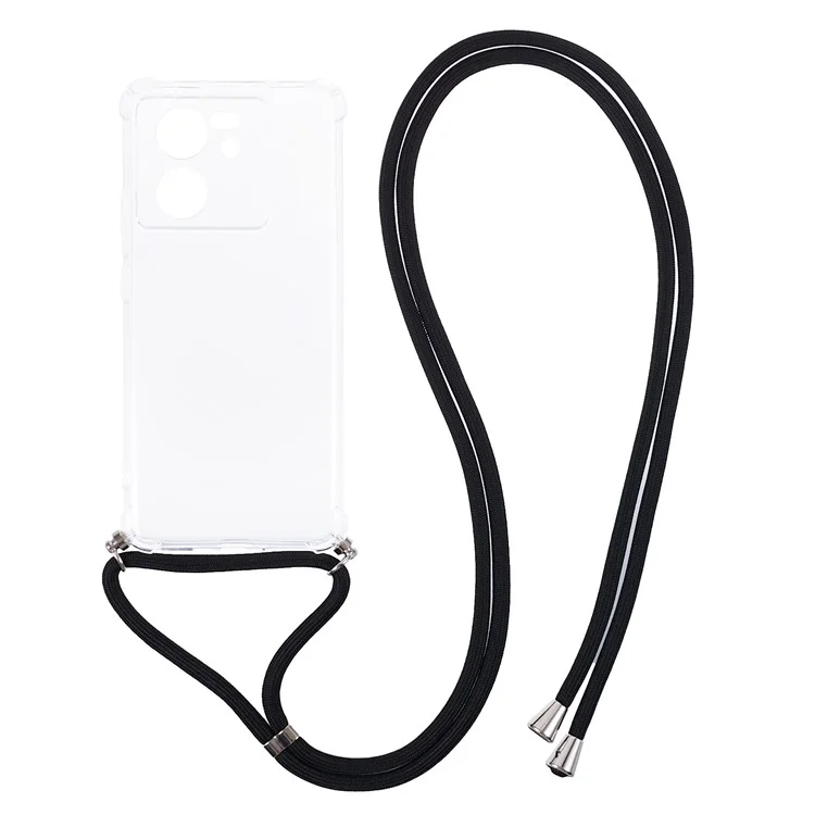For Xiaomi 13T / 13T Pro / Redmi K60 Ultra TPU Case Anti-drop Clear TPU Cover with Lanyard