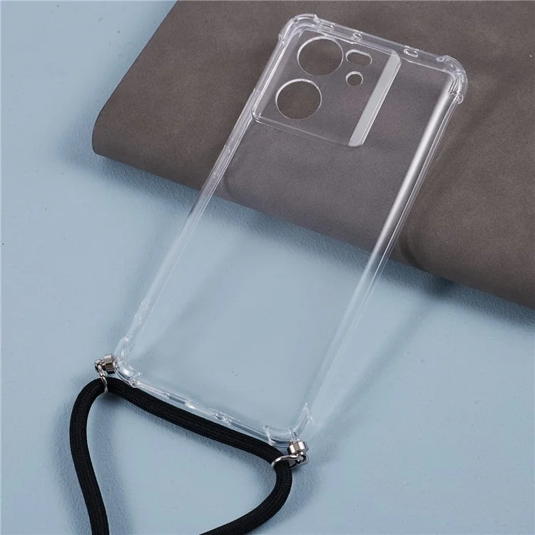 For Xiaomi 13T / 13T Pro / Redmi K60 Ultra TPU Case Anti-drop Clear TPU Cover with Lanyard