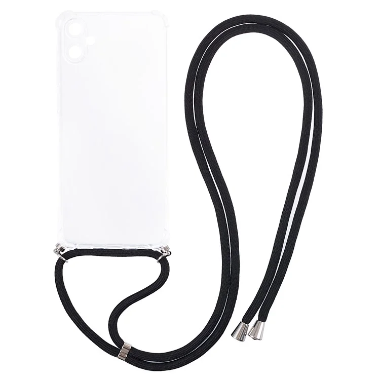 Für Samsung Galaxy A05 4G Hülle Transparente TPU-Handyhülle mit Lanyard