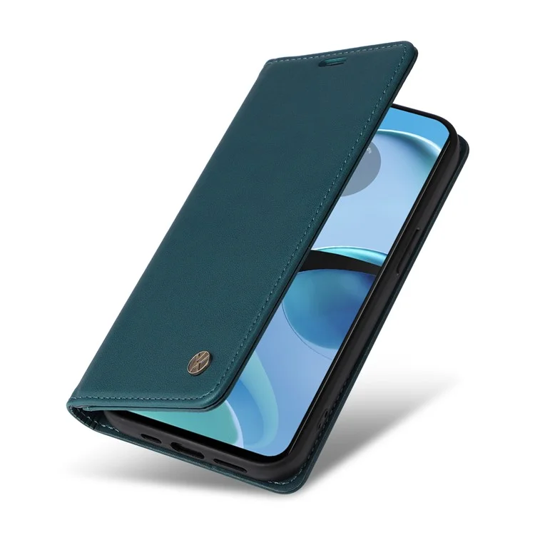 YIKATU YK-001 Para Motorola Moto G14 4G Capa de Telefone Caso PU Leather Wallet Stand Cover - Verde