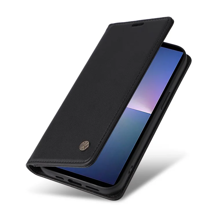 YIKATU YK-001 Funda de cuero PU con soporte magnético para Sony Xperia 5 V - Negro