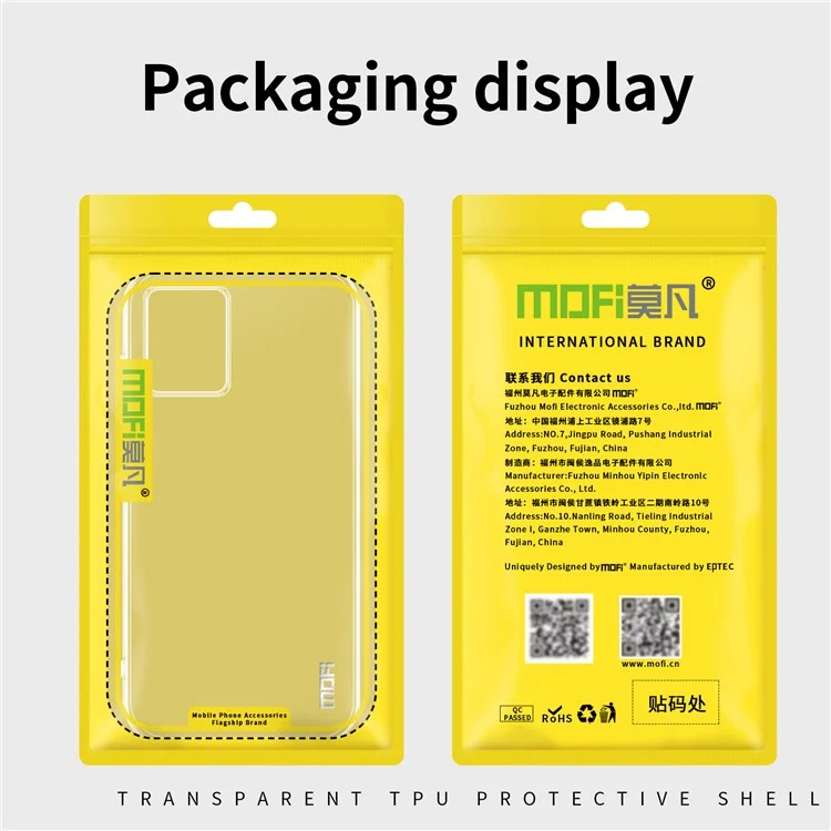 MOFI Para Motorola Moto G84 5G Capa Transparente Capa de Telefone TPU Protetor de Telefone