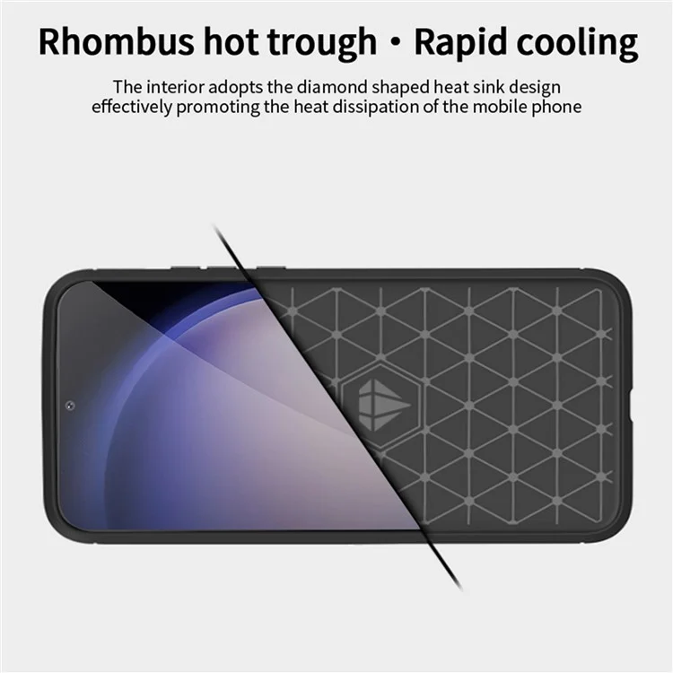MOFI JK TPU Series-1 For Samsung Galaxy S24 Carbon Fiber Texture Slim-Fit Case TPU Cell Phone Cover - Black