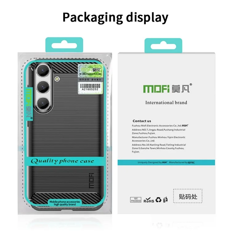 MOFI JK TPU Series-1 For Samsung Galaxy S24 Carbon Fiber Texture Slim-Fit Case TPU Cell Phone Cover - Black