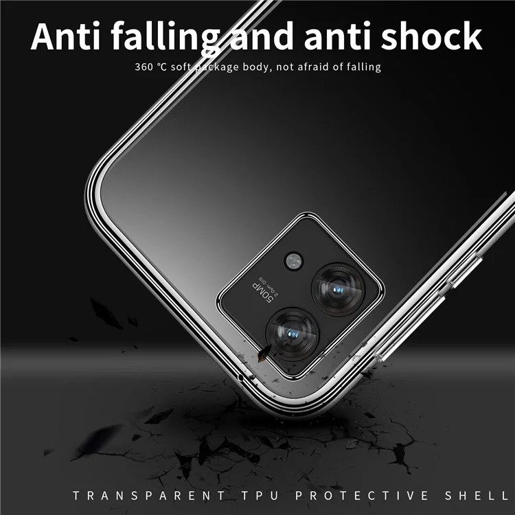 MOFI Clear Phone Case For Motorola Edge 40 Neo 5G Anti-Scratch TPU Phone Shell Cover