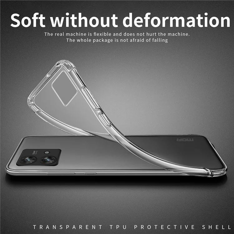 MOFI Clear Phone Case For Motorola Edge 40 Neo 5G Anti-Scratch TPU Phone Shell Cover