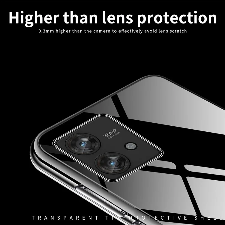 MOFI Clear Phone Case For Motorola Edge 40 Neo 5G Anti-Scratch TPU Phone Shell Cover