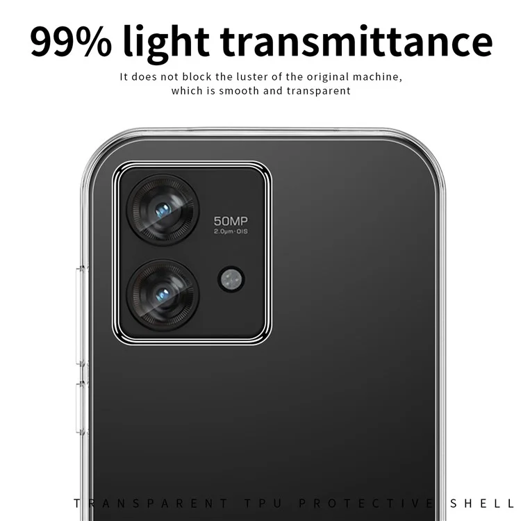 MOFI Clear Phone Case For Motorola Edge 40 Neo 5G Anti-Scratch TPU Phone Shell Cover