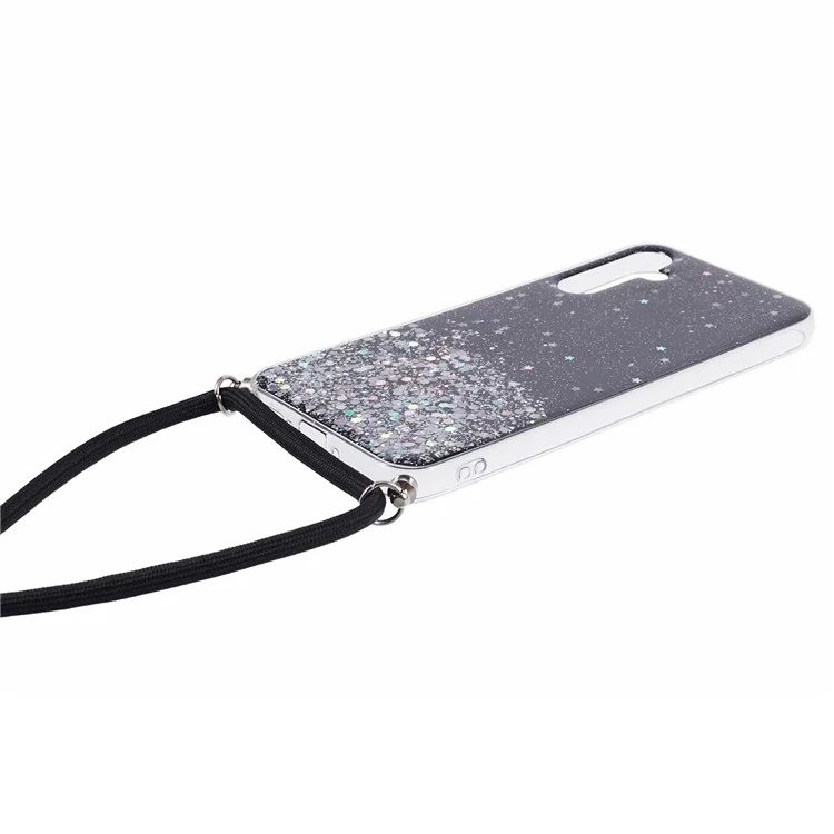 AW Series für Samsung Galaxy A34 5G Hülle Sparkle Epoxy TPU Rückabdeckung mit Schlaufe - Schwarz
